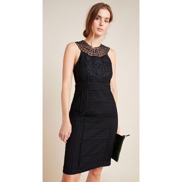 Anthropologie - Dylan Elegant Embroidered Lace Mini Dress Size 10P - Picture 1 of 8
